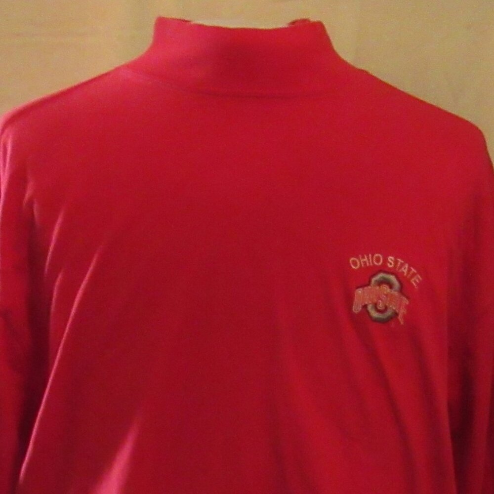 THE Ohio State University Red Mock Turtleneck Size XL Pro Player 100% Cotton EUC